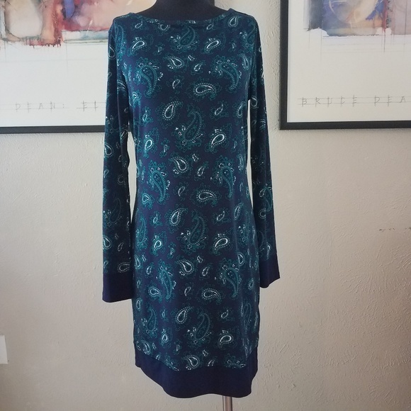 michael kors blue dress long sleeve